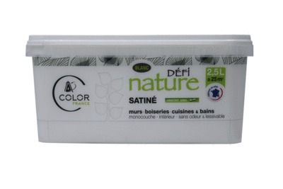 Peinture naturelle murale Blanc satin 2,5 l - DEFI NATURE