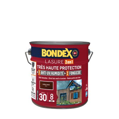 Lasure très haute protection 8 ans chêne foncé 2,5 l BONDEX