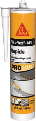 Colle mastic fixation et prise rapide Sikaflex 143 blanc 290 ml - SIKA