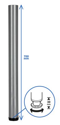 Pied de table rond gris diamètre 60 x 700 mm