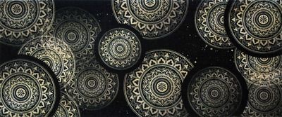 Tapis BOSTON "MANDALA NOIR" - 50x120cm - Ep.5mm ID MAT