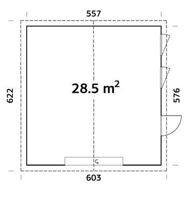 Garage bois Bois Naturel  Andre 28,5m2 PALMAKO