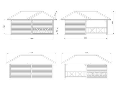 Abri de jardin Bianca SET 1 Bois naturel 24,9 m2 PALMAKO