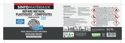 Résine de réparation pour métaux, plastiques et composites 550 gr SINTO MATERIAUX