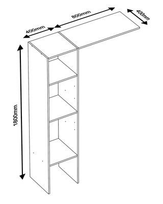 Kit de dressing EMA blanc 180 x 120 x 40 cm OFITRES