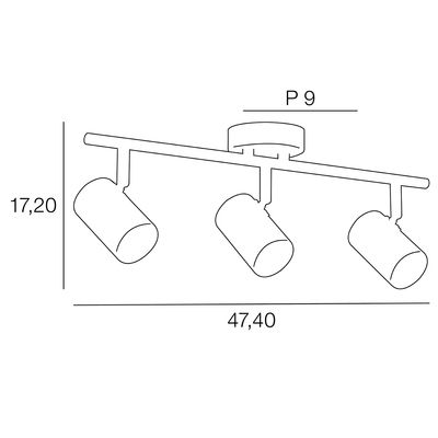 Réglette salle de bain LOLA GU10 3x5W IP44 - COREP