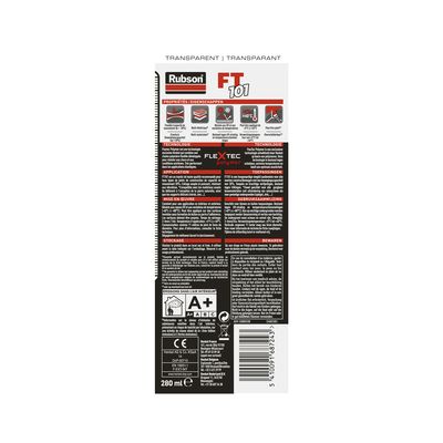 Mastic pro FT101 joint-fissure-colle translucide 280 ml par 2 RUBSON