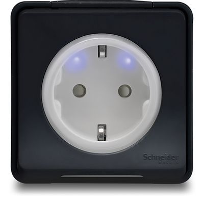 Prise étanche 2 pôles + terre IP55 en saillie anthracite - Mureva Styl SCHNEIDER ELECTRIC