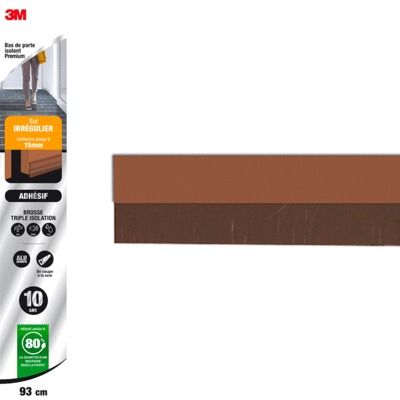 Bas de porte isolant pour sol irrégulier adhésif Premium 93 cm marron 3M