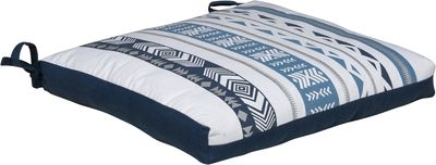 Galette de chaise en tissu imperméable 40 x 40 cm Ethnic coloris bleu SADY'S TRADING