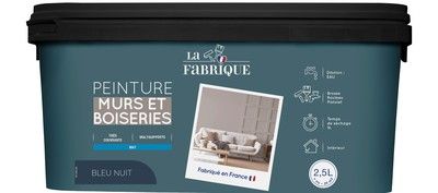 Peinture mur et boiserie Bleu Nuit mat 2,5 l - LA FABRIQUE