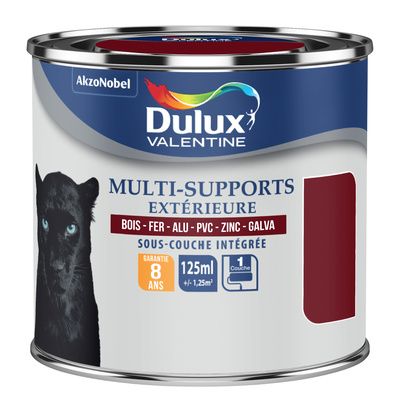 Peinture multi support extérieure rouge basque RAL 3004 satin 125 ml - DULUX VALENTINE