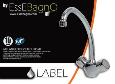 Mélangeur d'évier NF Label chromé ESSEBAGNO