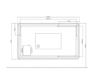 Miroir lumineux 70 x 120 cm Renzo MP GLASS