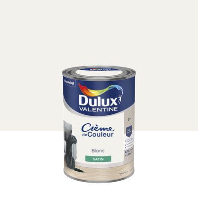 Peinture Crème de Couleur Blanc satin 1,25 l - DULUX VALENTINE