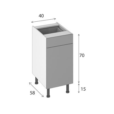 Caisson cuisine bas blanc L 40 x H 70 x P 56 cm OFITRES