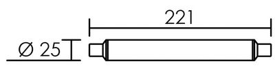 Tube led S15 25 x 221 mm 3,5 W 320 lumens blanc chaud ARIC