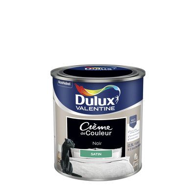 Peinture Crème de Couleur Noir satin 500 ml - DULUX VALENTINE