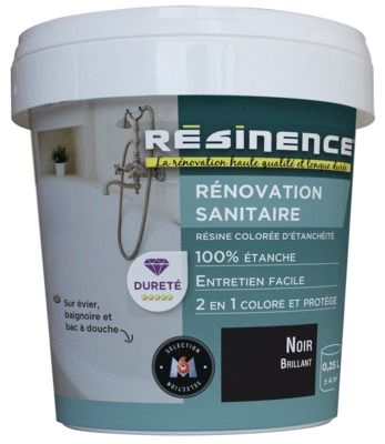 Résine de Rénovation pour sanitaire noir brillant 250 ml RESINENCE