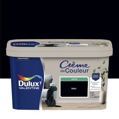 Peinture Crème de Couleur Noir satin 2,5 l - DULUX VALENTINE