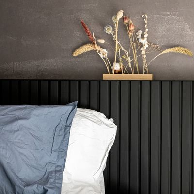 Panneau déco mural 3D noir fond noir Ep.20 x 287 x 1250 mm lot de 2  AJ TIMBER