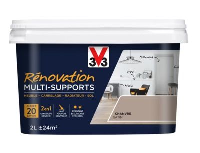 Peinture de rénovation multisupports finition satinée chanvre 2 l V33