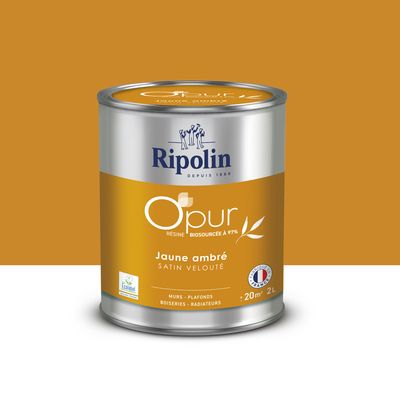 Peinture O'PUR Satin JAUNE AMBRE 2L - RIPOLIN