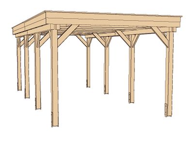 Carport simple 609 Livraison gratuite domicile Weka