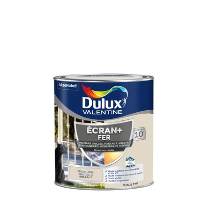 Peinture Ecran+ Fer  Brillant Blanc Perlé 0,5 L - DULUX VALENTINE