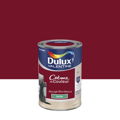 Peinture Crème de Couleur Rouge Bordeaux satin 1,25 l - DULUX VALENTINE