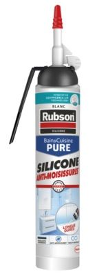 Mastic Silicone Bain & Cuisine Pure blanc prêt à l'emploi 200 ml RUBSON