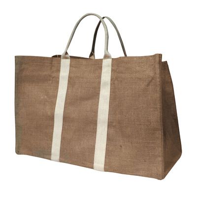 Sac à bûches en toile de jute chocolat Mali DELTA