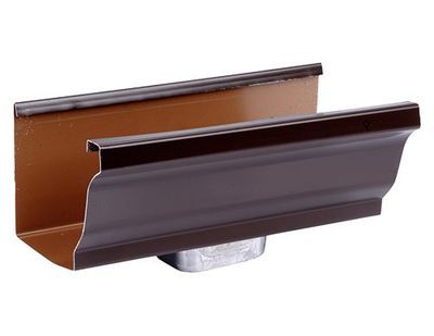 Coude frontal extérieur aluminium marron 60 x 80 mm pour gouttière SCOVER PLUS