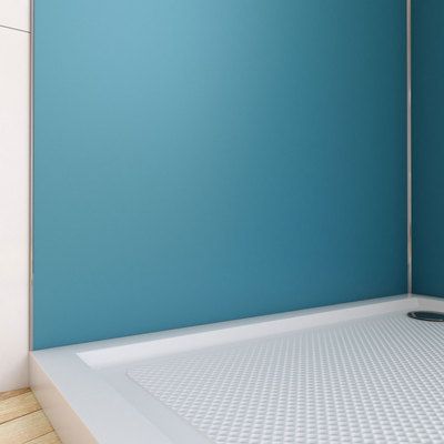 Panneau mural de douche aluminium bleu 90 x 210 cm AURLANE