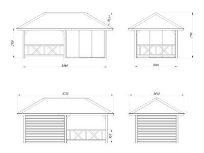 Abri de jardin Bianca SET 4 Marron 16,6 m2 Traité marron PALMAKO Livraison incluse domicile