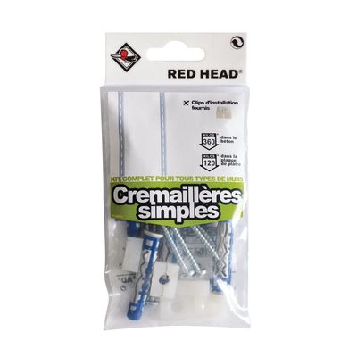 Chevilles bi-matière MX kit crémaillères simples RED HEAD