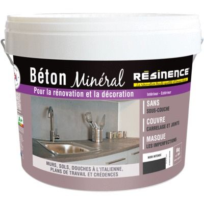 Enduit décoration béton minéral noir intense 6 kg RESINENCE