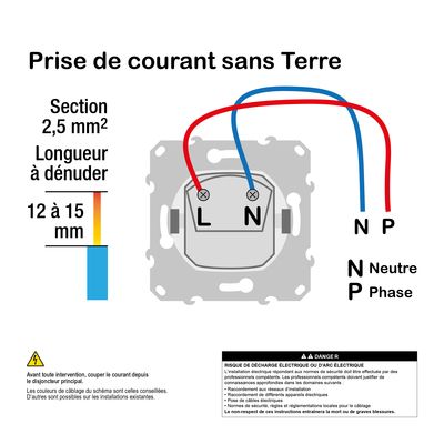 Prise électrique sans terre aluminium - Odace SCHNEIDER ELECTRIC