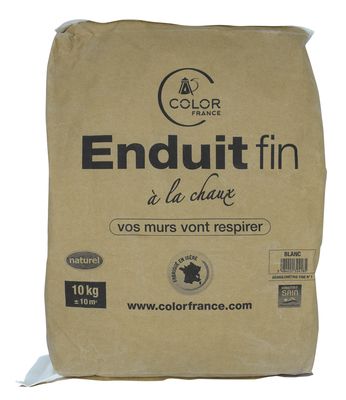 Enduit fin chaux blanc sac 10kg COLOR FRANCE