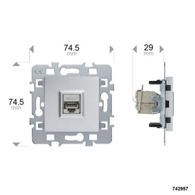 Prise RJ45 multimédia finition Silver - Casual DEBFLEX