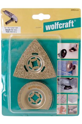 Accessoires lame de scie + plateau abrasif spécial carrelage pour outil multifonction WOLFCRAFT