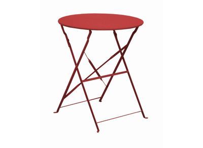 Table balcon cuba diam60 rouge