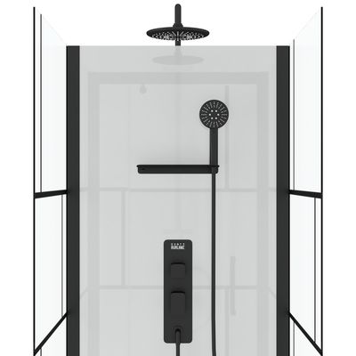 Cabine de douche carrée profilé noir mat 80x80x213-230 cm Graphic AURLANE