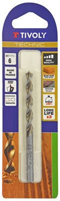 Foret bois HSS Affûtage Speed point queue cylindrique gradué SLR TECHNIC diamètre 6 mm TIVOLY