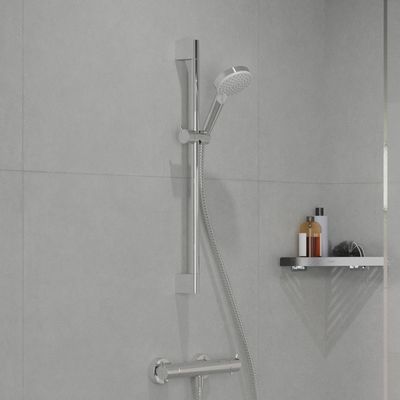 Mitigeur thermostatique de douche Chrome Ecostat S - HANSGROHE