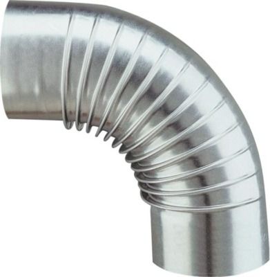 Coude 90 ° plissé aluminié diamètre 153 mm POUJOULAT