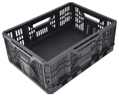 Caisse pliable en plastique noir