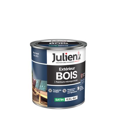 Peinture bois bleu cobalt RAL 5013 satin 500 ml JULIEN