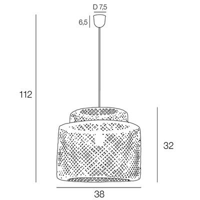 Suspension bambou E27 Ø38 cm MAKASSAR - COREP