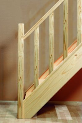 Rampe traditionnelle à balustres moulurées pour escalier droit en kit Jura SOGEM
